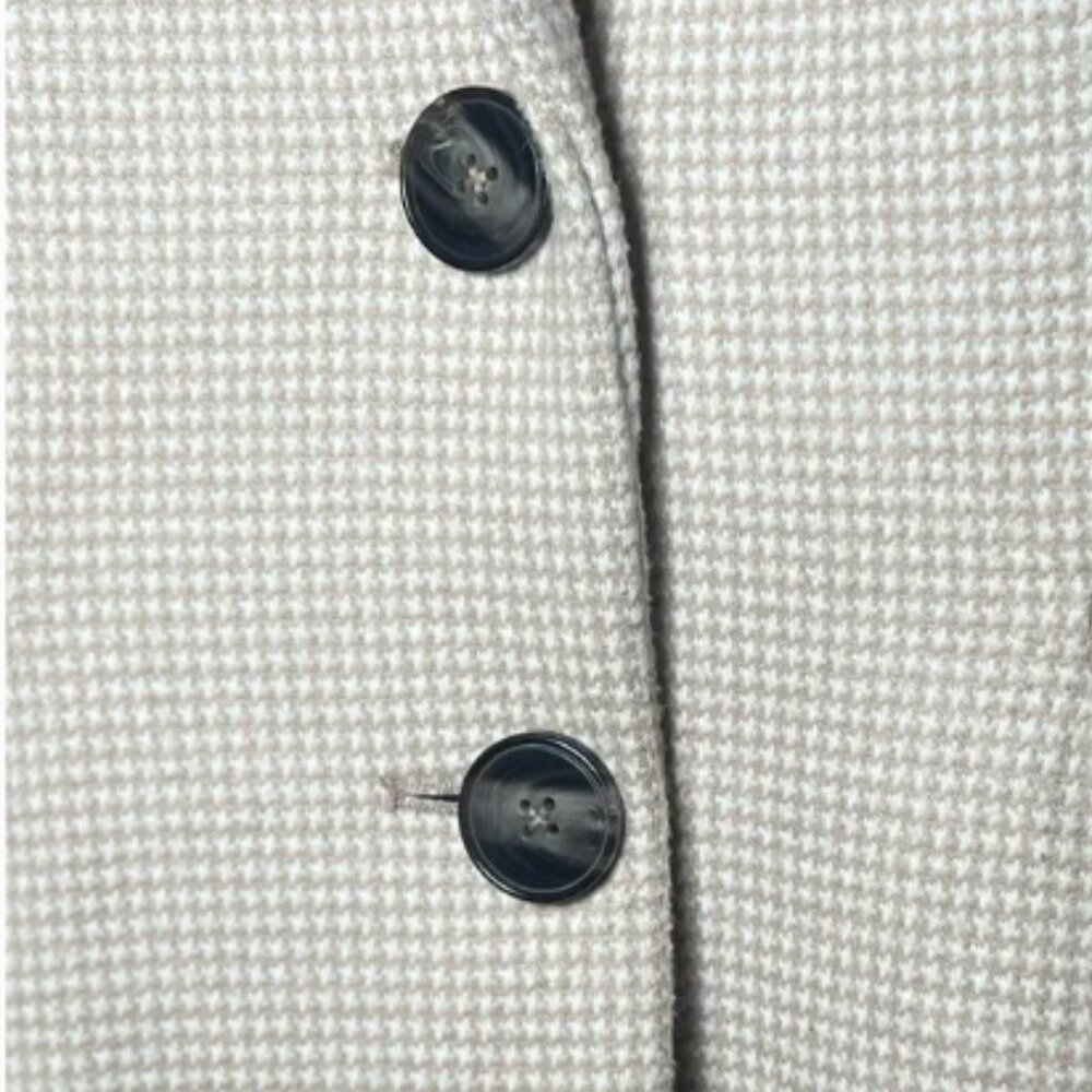 RW&Co Fitted Long Print Coat with Tailored Collar and Pockets - Size XL in Cream - Picture 4 of 9